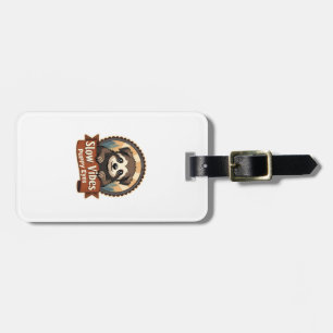 Vintage Sloth Dog Shirt Slow Vibes Puppy Eyes 2 Luggage Tag