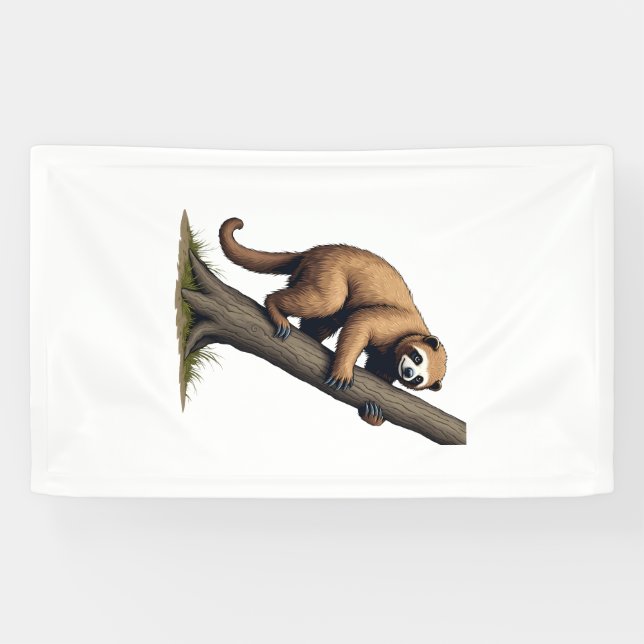 Vintage Sloth Drawing Wildlife Graphic (2) Banner (Horizontal)