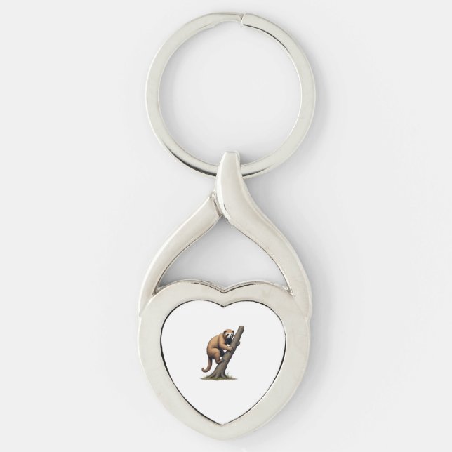 Vintage Sloth Drawing Wildlife Graphic (2) Key Ring (Front)