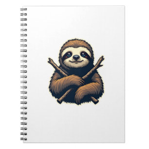 Vintage Sloth Emblem Engraving Shirt Notebook