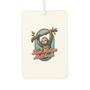 Vintage Sloth Funny Shirt Slow Meltdown Design Car Air Freshener