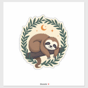 Vintage Sloth Heart Botanical Woodland Design 2