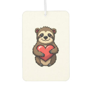 Vintage Sloth Heart Retro Love Animal Art 2 Car Air Freshener
