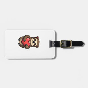 Vintage Sloth Heart Retro Love Animal Art 2 Luggage Tag