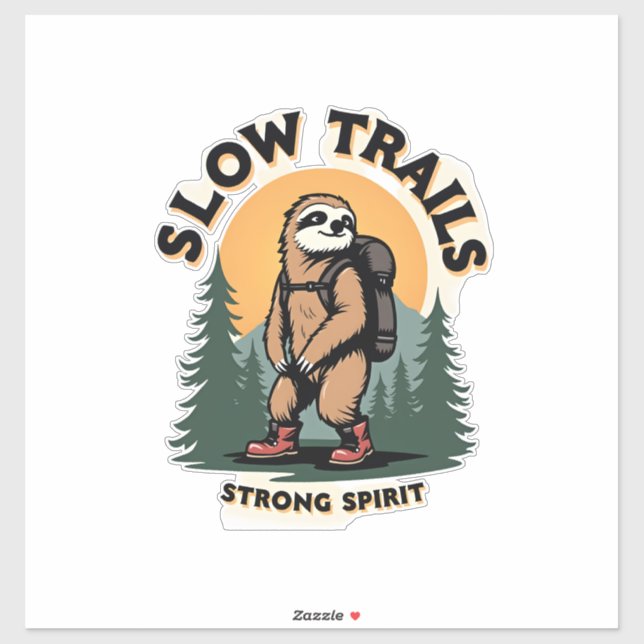 Vintage Sloth Hiking Adventure Quote Design 2 (Sheet)