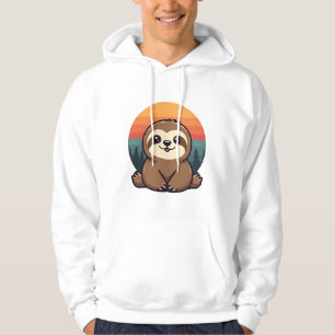 Vintage Sloth Illustration Cute Retro Animal Art 2 Hoodie