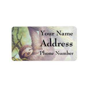 Vintage Sloth Illustration Label