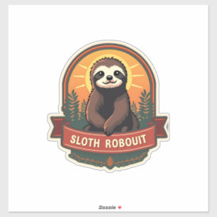 Vintage Sloth Illustration Retro Nature Art 2