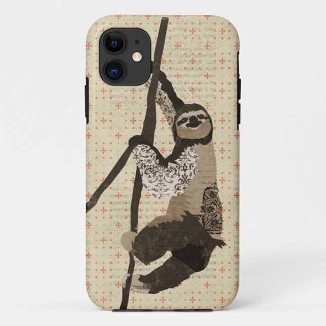 Vintage Sloth iPhone Case (Back)