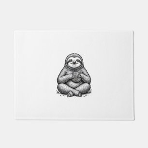 Vintage Sloth Knitting Engraving Shirt Design_1 Doormat