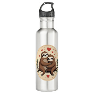 Vintage Sloth Love Retro Valentine Shirt 2 710 Ml Water Bottle