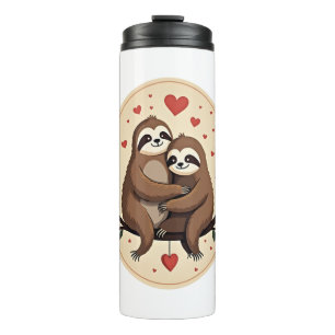 Vintage Sloth Love Retro Valentine Shirt 2 Thermal Tumbler