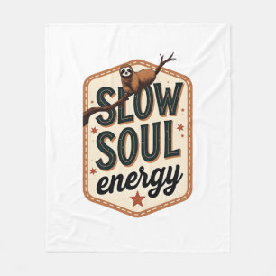Vintage Sloth Quote Shirt Calm Mood Graphic 2 Fleece Blanket