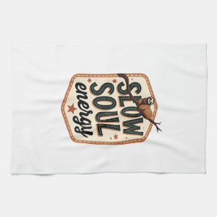 Vintage Sloth Quote Shirt Calm Mood Graphic 2 Tea Towel