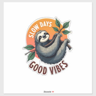 Vintage Sloth Quote Take Life Slow Retro Art 2