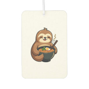 Vintage Sloth Ramen Noodle Lover Art 2 Car Air Freshener