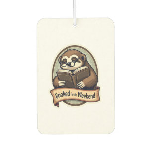 Vintage Sloth Reading Shirt Book Lover Design 2 Car Air Freshener