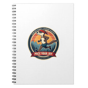 Vintage Sloth Runner Funny Race Day Graphic 2 Notebook