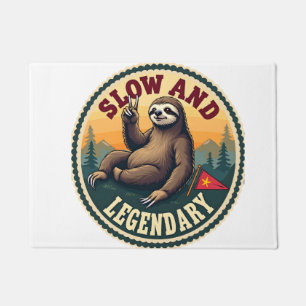 Vintage Sloth Shirt Funny Retro Slow and Legendary Doormat