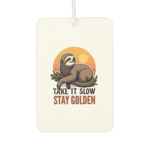 Vintage Sloth Shirt Slow Days Strong Vibes 2 Car Air Freshener