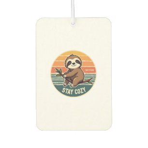 Vintage Sloth Shirt Take It Slow Stay Cozy 2 Car Air Freshener