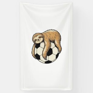 Vintage Sloth Soccer Ball Cute Animal Shirt Design Banner