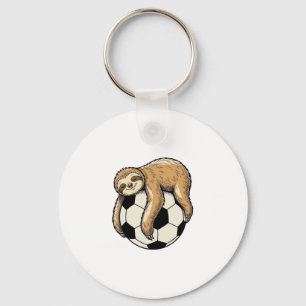 Vintage Sloth Soccer Ball Cute Animal Shirt Design Key Ring