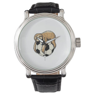 Vintage Sloth Soccer Ball Cute Animal Shirt Design Watch