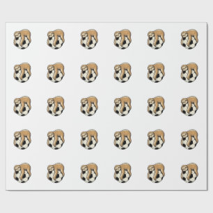 Vintage Sloth Soccer Ball Cute Animal Shirt Design Wrapping Paper