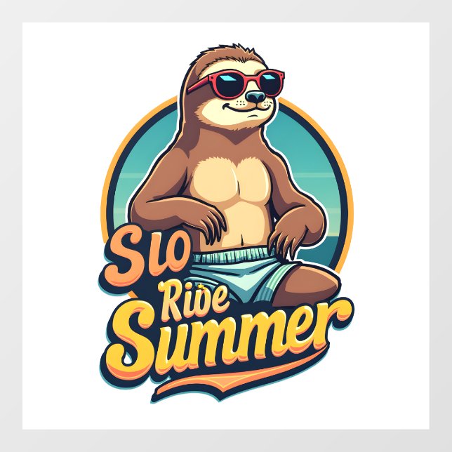 Vintage Sloth Summer Retro Beach Vibes Design 2 (Sheet)