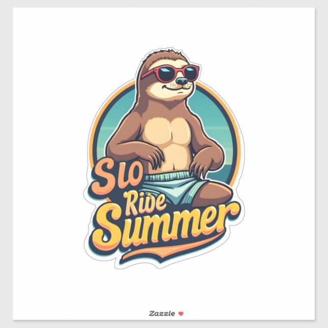 Vintage Sloth Summer Retro Beach Vibes Design 2 (Sheet)