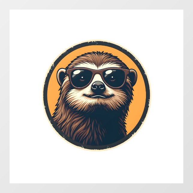 Vintage Sloth Sunglasses Retro Badge Art 2 (Sheet)