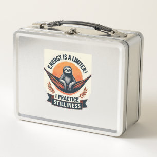 Vintage Sloth Sunset Retro Forest Animal Art 2 Metal Lunch Box