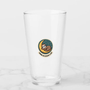 Vintage Sloth Tired Quote Funny Retro Animal Desig Glass