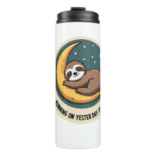 Vintage Sloth Tired Quote Funny Retro Animal Desig Thermal Tumbler