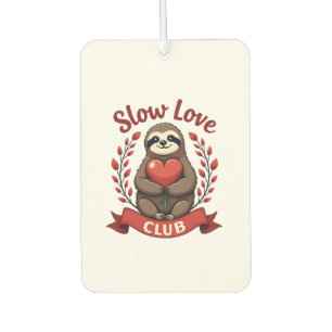 Vintage Sloth Valentine Cute Heart Hands Art 2 Car Air Freshener