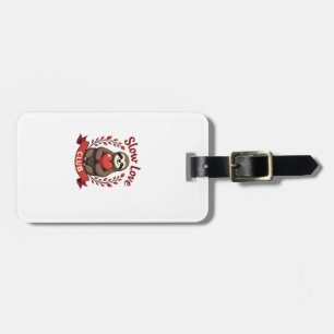 Vintage Sloth Valentine Cute Heart Hands Art 2 Luggage Tag
