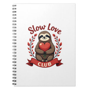 Vintage Sloth Valentine Cute Heart Hands Art 2 Notebook