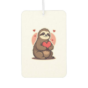 Vintage Sloth Valentine Cute Retro Love Design 2 Car Air Freshener