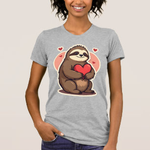 Vintage Sloth Valentine Cute Retro Love Design 2 T-Shirt