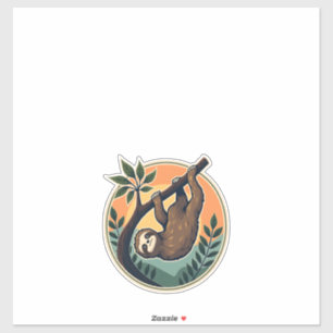 Vintage Sloth Vector Retro Wildlife Badge 2