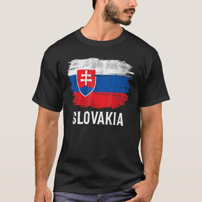 Vintage Slovakia Flag For Slovakian   T-Shirt (Front)