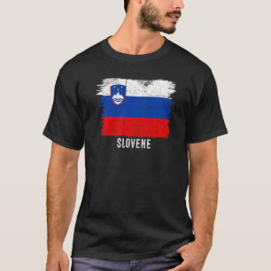 Vintage Slovenia Flag Slovene Proud Of My Roots T-Shirt