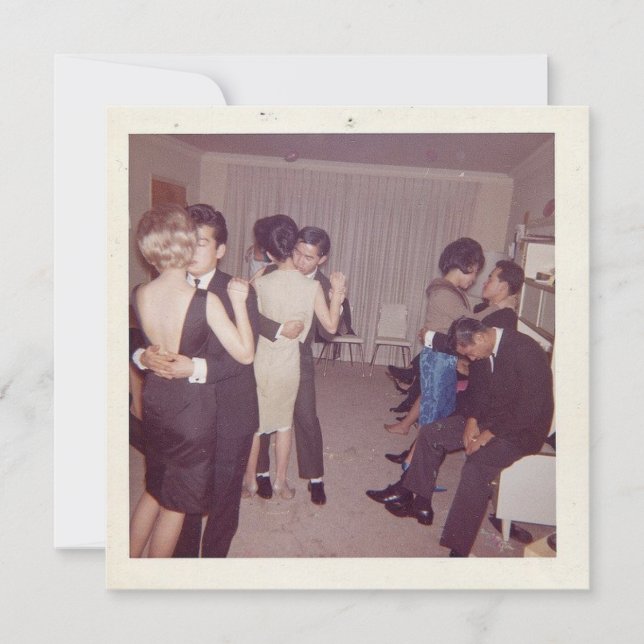 Vintage "Slow Dancing" Flat Note Card (Front)