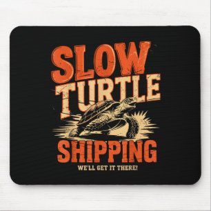 Vintage Slow Turtle Shipng - Funny Delivery Servic Mouse Pad