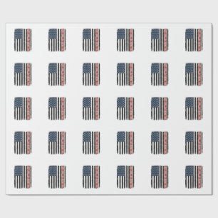 Vintage Small Bus Driver Flag Shirt Design_1 Wrapping Paper