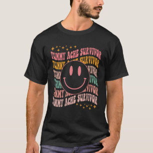 Vintage Smile Face Retro Groovy Tummy Ache Survivo T-Shirt