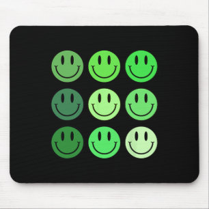 Vintage Smile Face Vibe Happy Smiling Face St Patr Mouse Pad