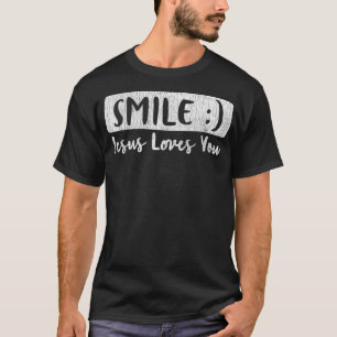 Vintage Smile Loves You Jesus Religious Faith Chri T-Shirt