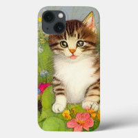 Vintage Smiling Cat Illustration